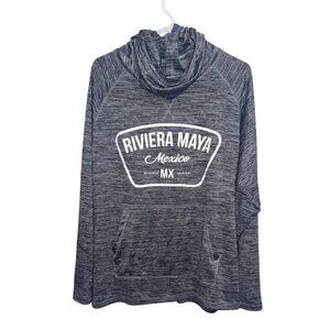 Riviera Maya Mexico Graphic Lightweight Hoodie Sweatshirt XL Gray Long Sleeve